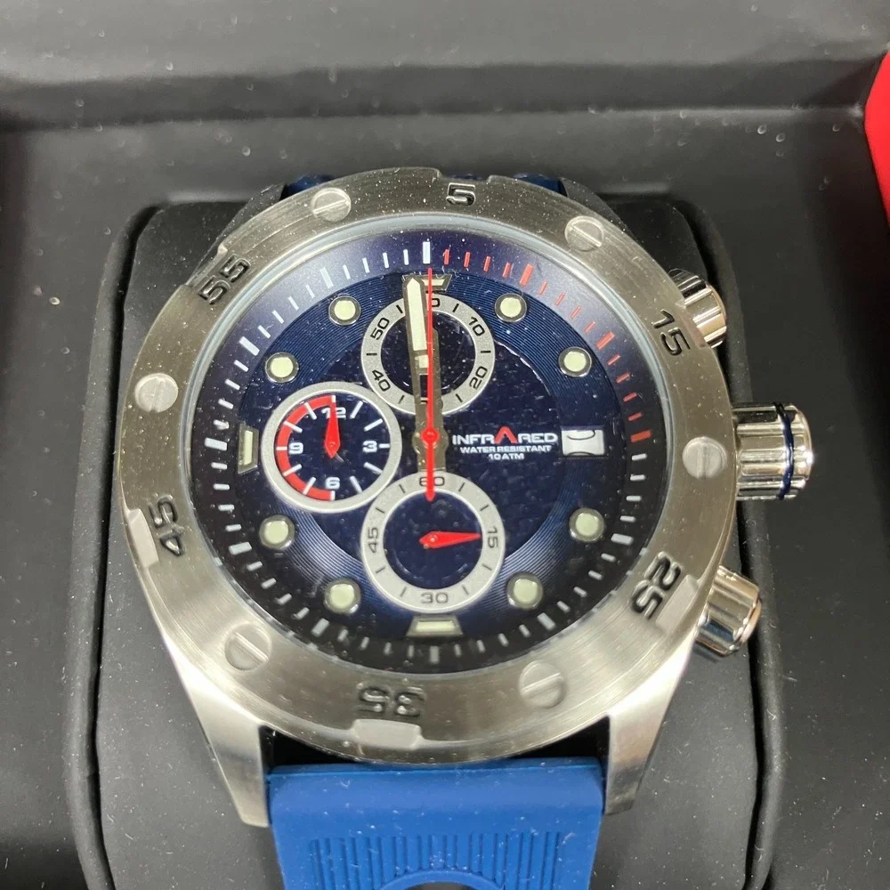 InfraRed‎ IR-CHA-014 Challenger Rally Blue Band w/Pine Watch Face - $225 List!